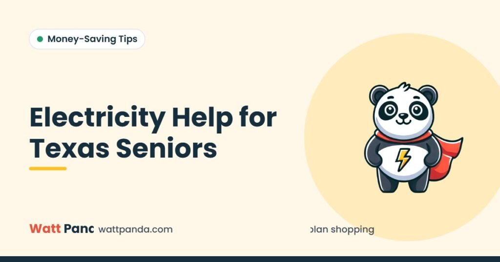 Electricity Help for Texas Seniors – Watt Panda guide illustration with the Watt Panda mascot